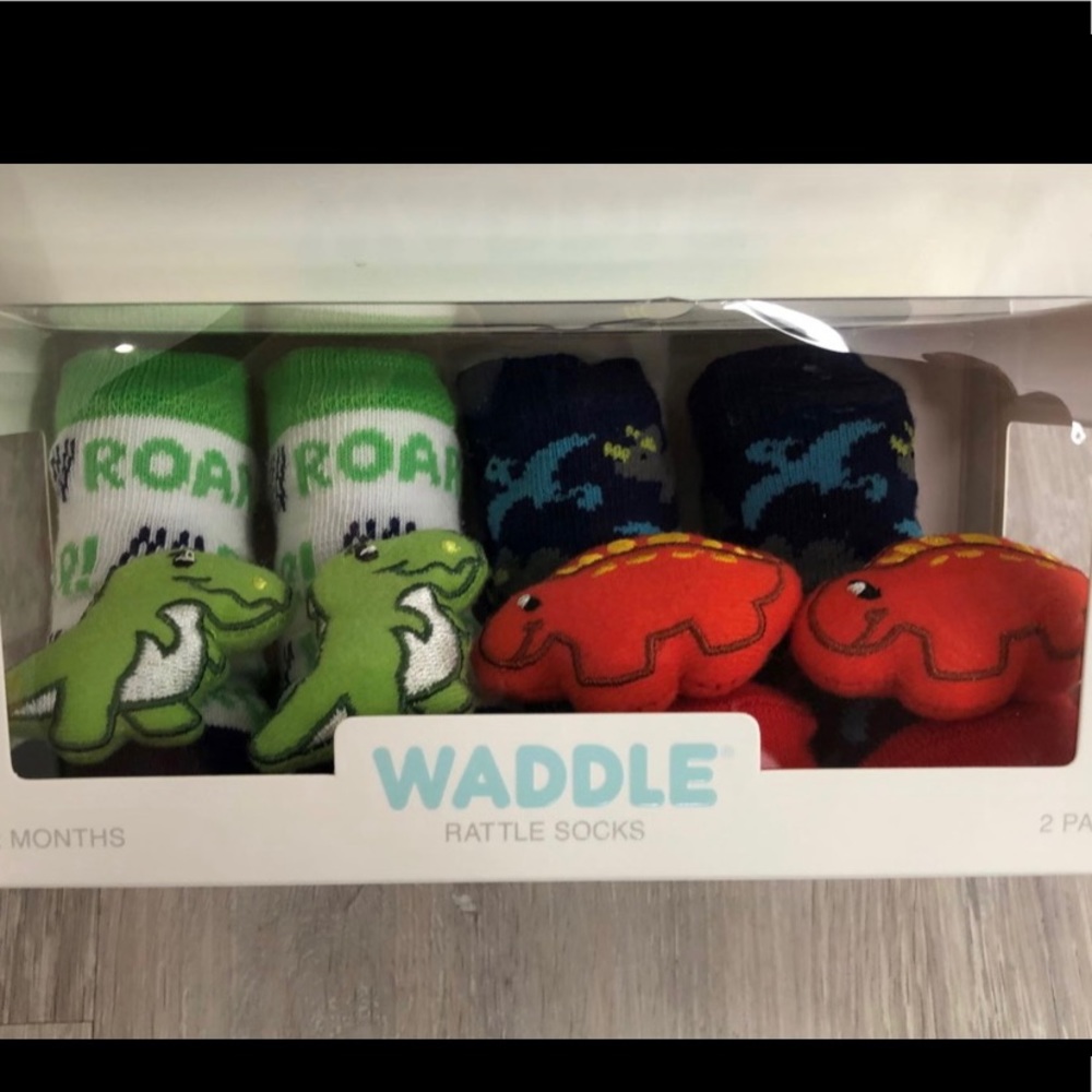 Waddle dinosaur rattle socks